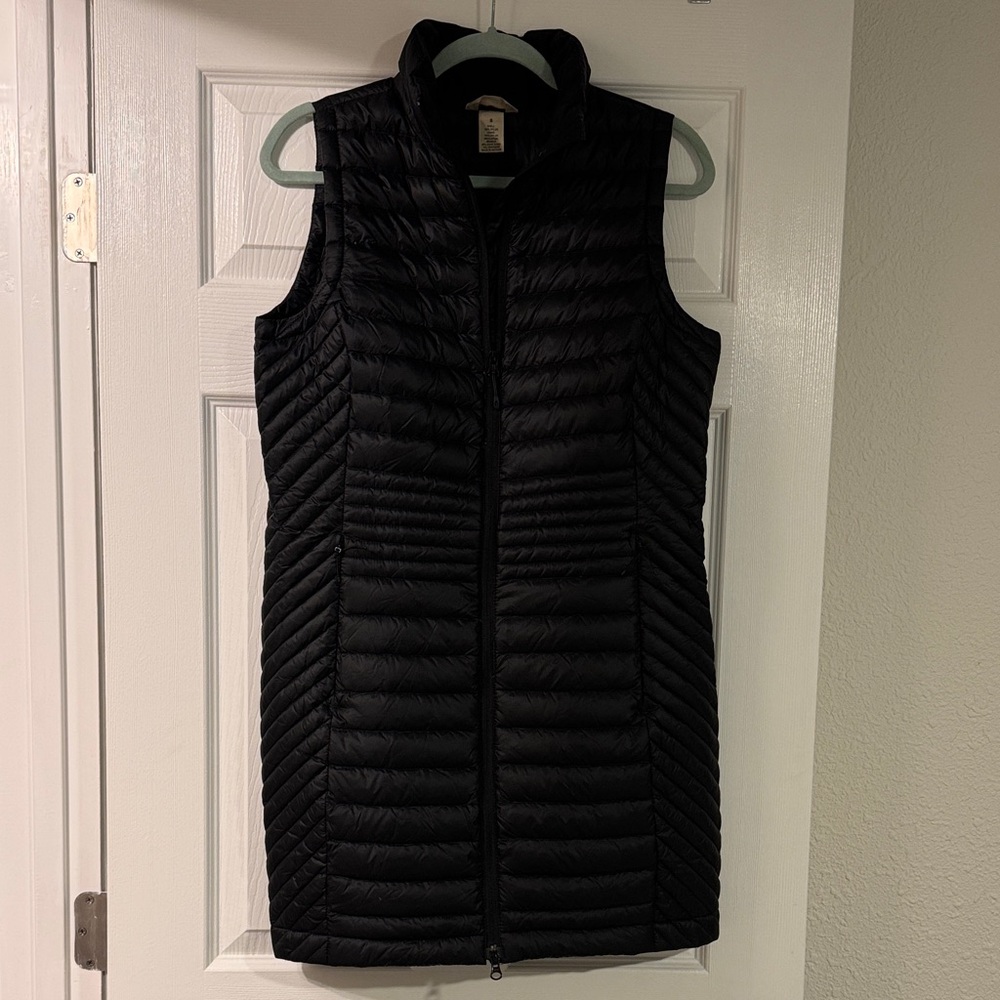 Down Filled Long Vest in Black
